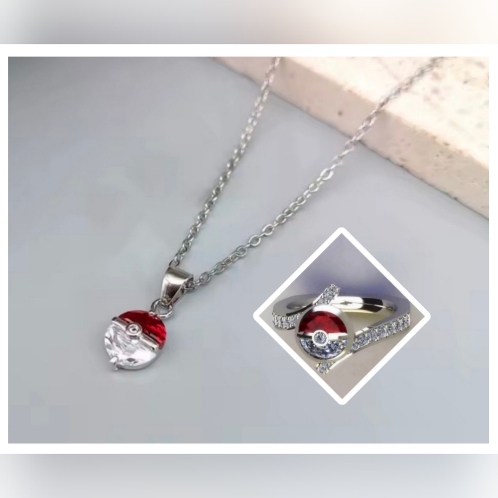 Pokeball Necklace & Ring S7 SET